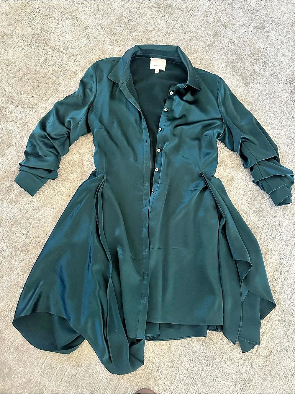 Cinq à Sept Jacey Silk Shirtdress Green Size 2